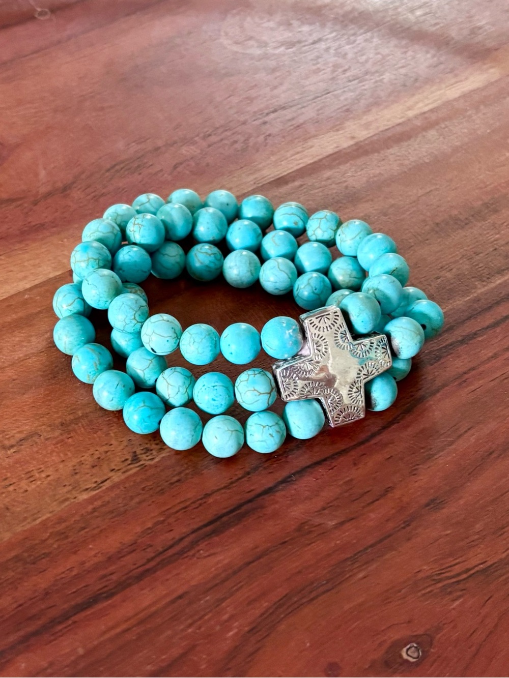 Silpada • Turquoise Beaded Devotion Stretch Bracelet